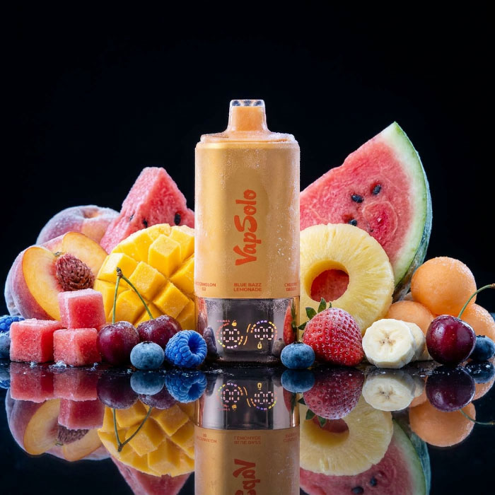 VapSolo 180K 6in1 Sixer – Blue Razz Lemonade & Cherry Berry & Strawberry Banana & Triple Melon & Peach Mango Pineapple & Watermelon Ice 2%