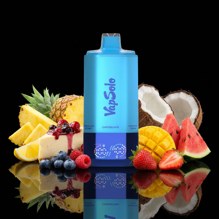 VapSolo 180K 6in1 Sixer – Cheesecake & Pineapple Lemon & Blueberry Sour Raspberry & Strawberry Mango & Lemon Lime & Watermelon Coconut 2%