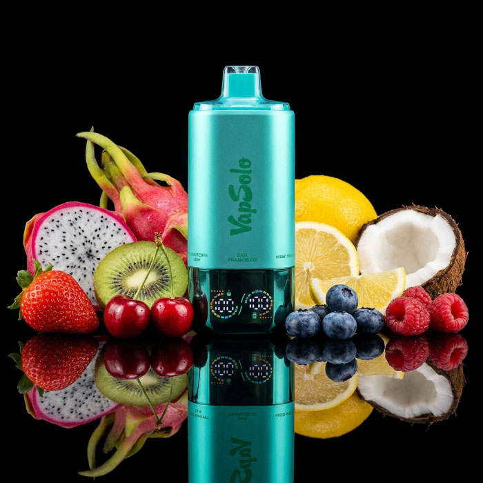 VapSolo 180K 6in1 Sixer – San Francisco & Mixed Berry & Coco Loco & Cherry Lemon & Black Ice Dragonfruit & Strawberry Kiwi 2%