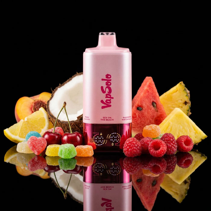VapSolo 180K 6in1 Sixer – Sex On The Beach & Raspberry Watermelon & Happy Ranch & Lemon Peach & Pink Lemonade & Fizz Cherry 2%