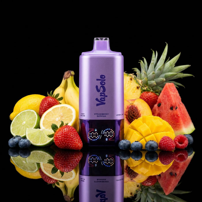 VapSolo 180K 6in1 Sixer – Strawberry Banana & Lemon Lime & Peach Mango Pineapple & Watermelon Ice & Sour Triple Berry & Hami Melon 2%